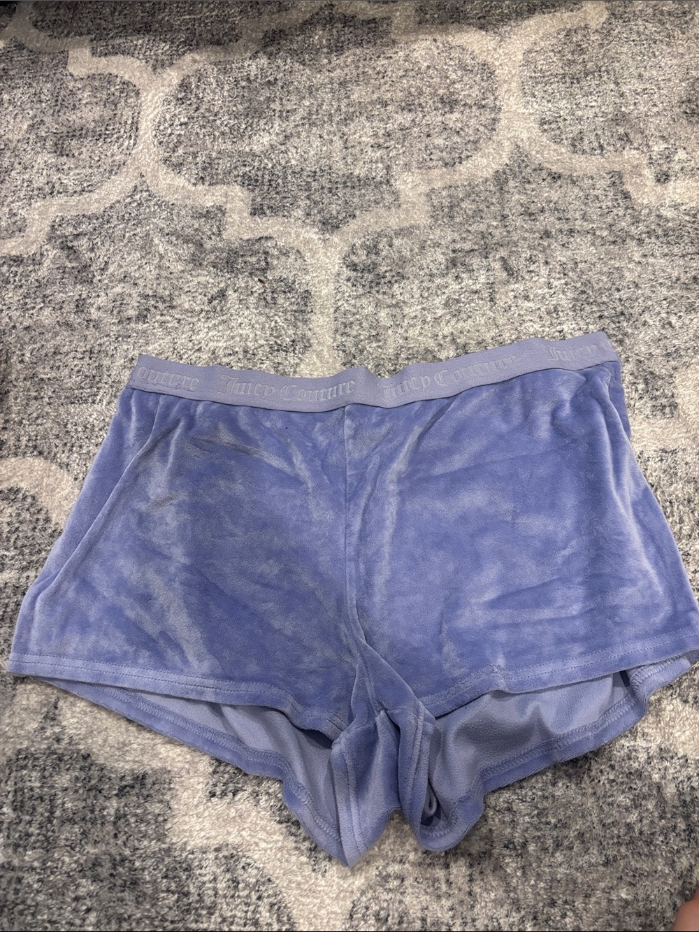 Juicy Couture Lavender Velour Shorts with Logo Waistband